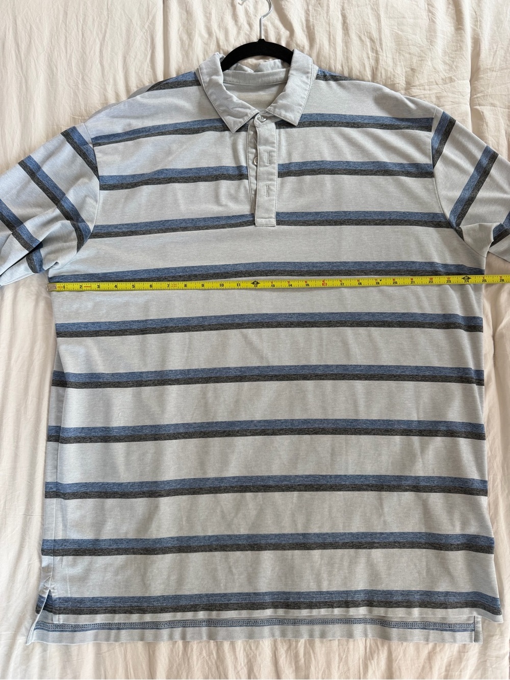 Callaway Men's Grey Polo with Blue Stripes